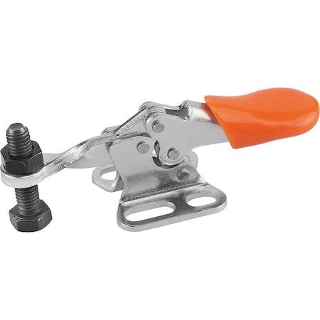 Kipp Toggle Clamp, Horizontal Foot, Mini, F1=500, Fixed Clamping Spindle M05X20, Steel Galvanized K0070.0050